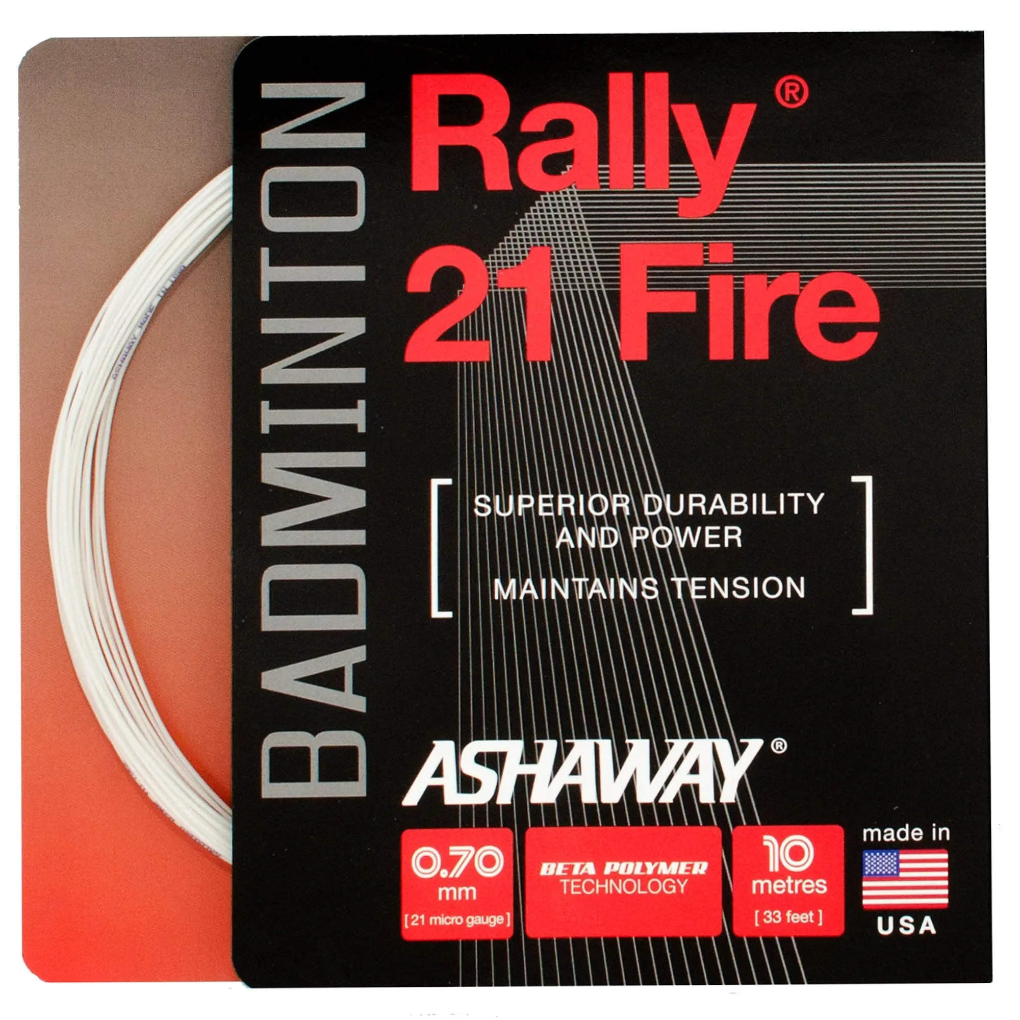 Ashaway Rally 21 Fire Badminton String Set