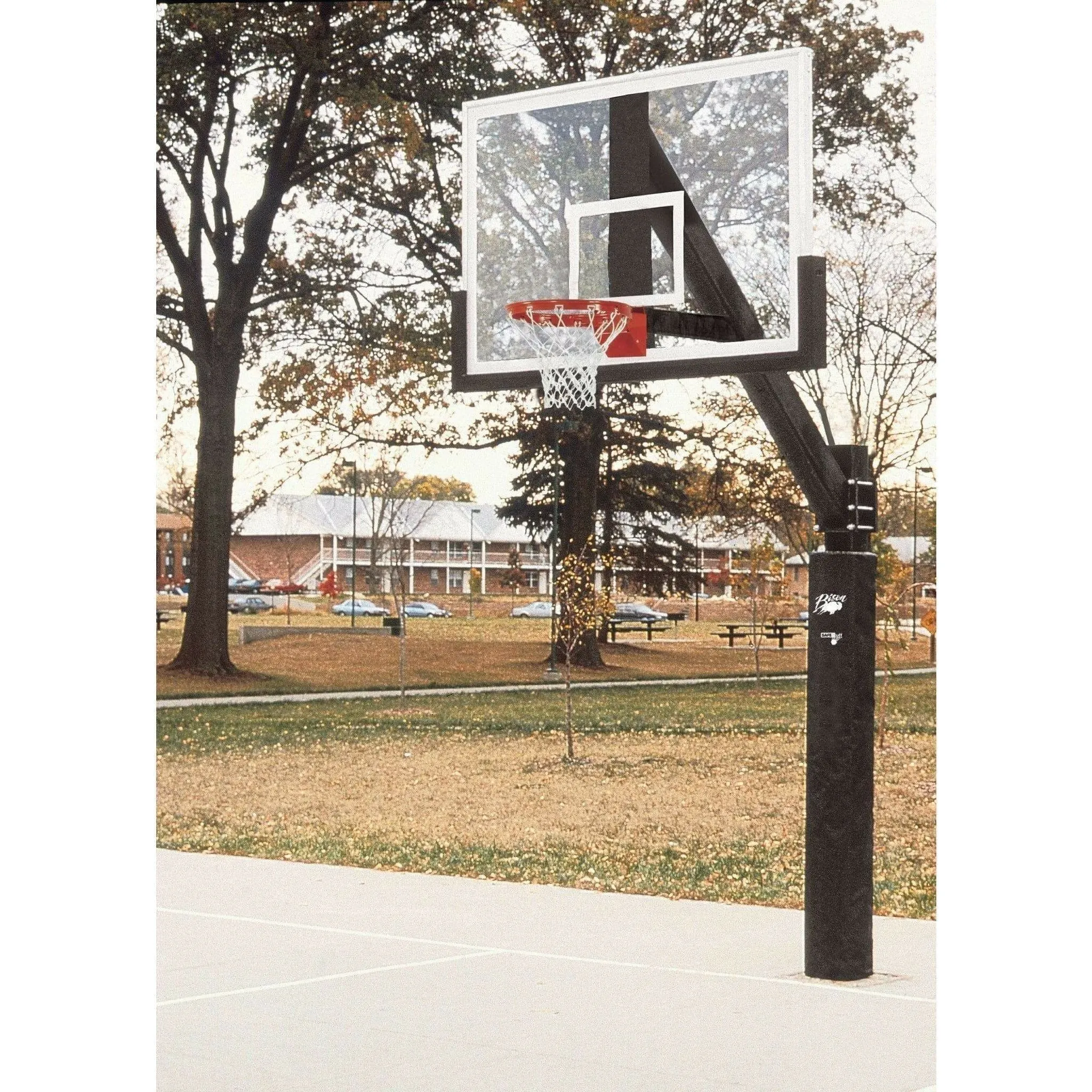Bison Ultimate 42 x 72 Glass Fixed Height Basketball Hoop BA873-BK