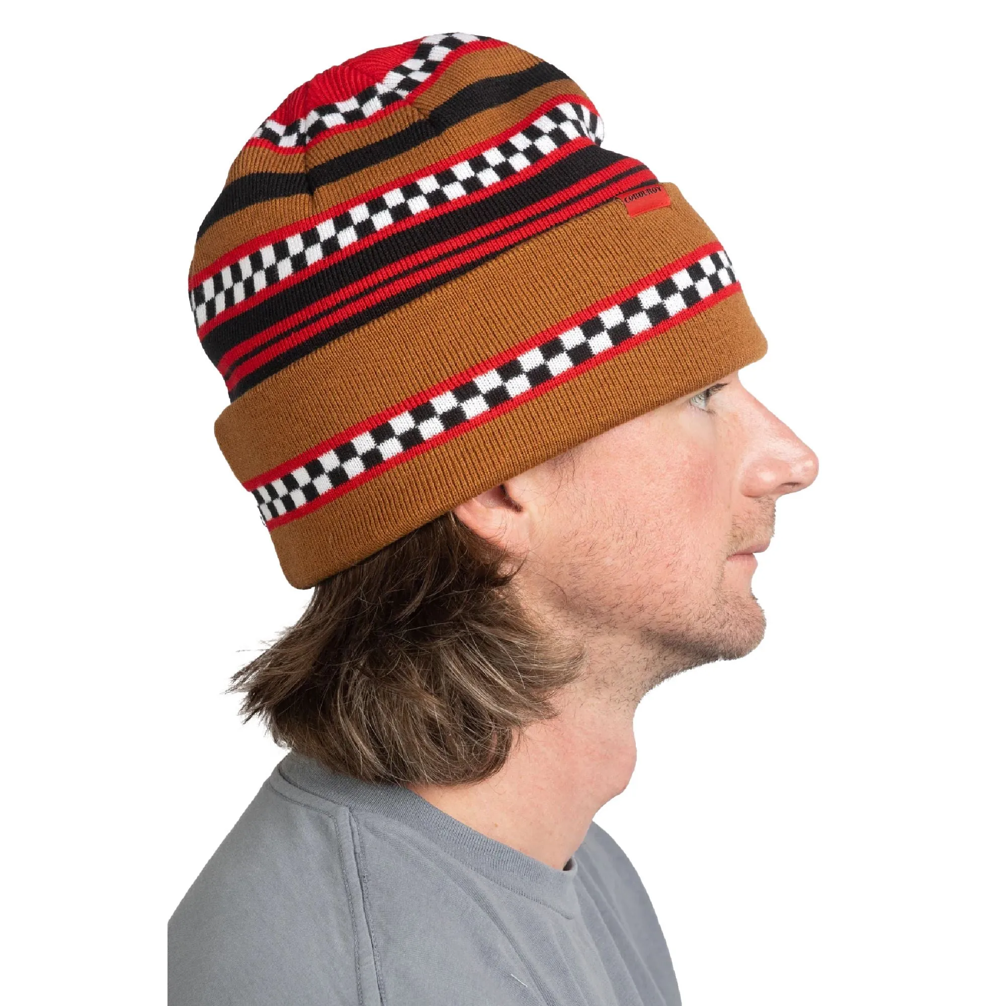 Corduroy Checkstripe Beanie