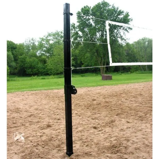 Douglas 3" SQ Steel Outdoor In-Ground Volleyball System Black 65200S