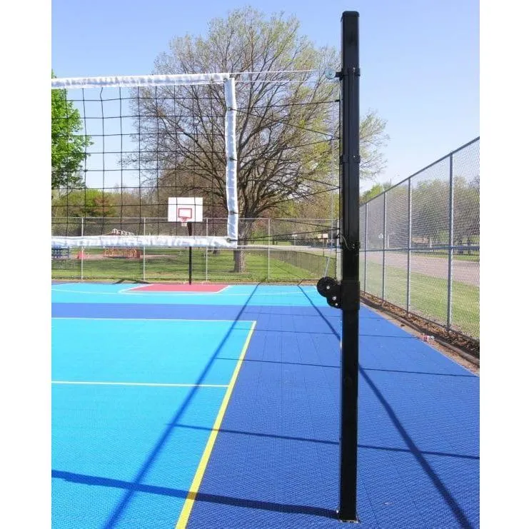 Douglas 3" SQ Steel Outdoor In-Ground Volleyball System Black 65200S