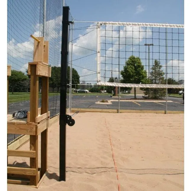 Douglas 3" SQ Steel Outdoor In-Ground Volleyball System Black 65200S
