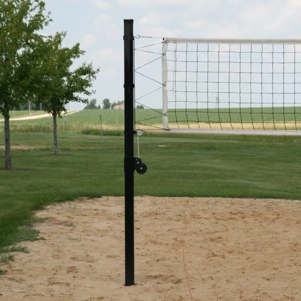 Douglas 3" SQ Steel Outdoor In-Ground Volleyball System Black 65200S