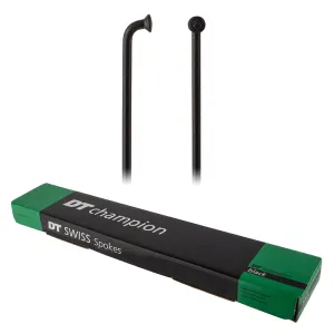 DT Swiss Champion Spoke: 2.0mm 260mm J-bend Black Box of 100