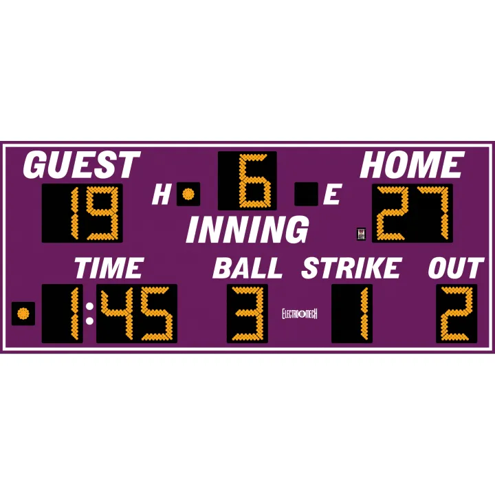 Electro-Mech LX137 Baseball Scoreboards With BSO Digits