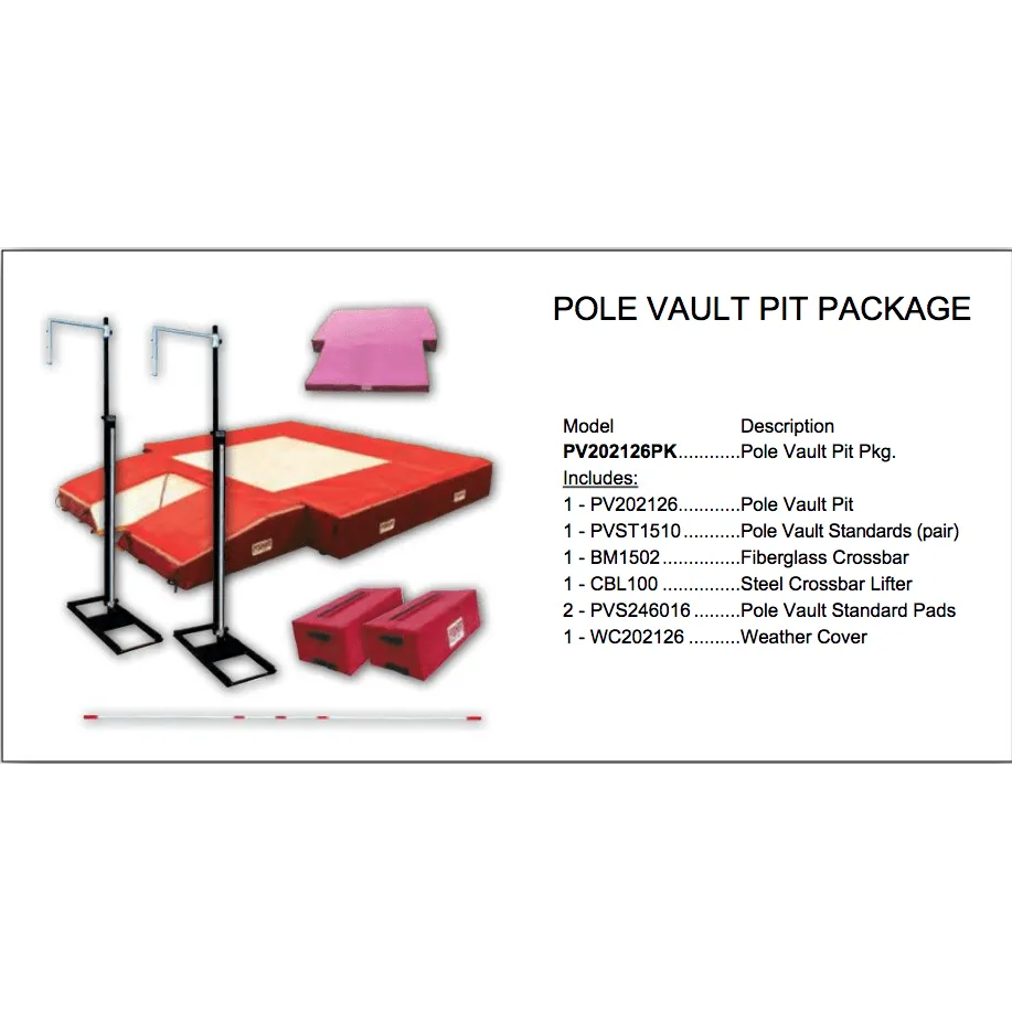 Fisher 19'9" W X 21' D X 26" H NCAA/NFHS Pole Vault Pit Package PV202126PK