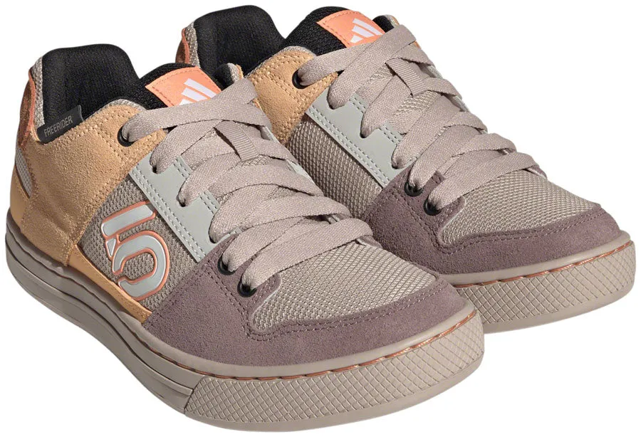Five Ten Freerider Flat Shoes - Womens Wonder Taupe/Ftwr White/Acid Orange 6