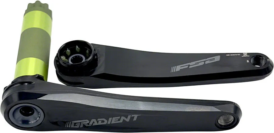 Full Speed Ahead Gradient Modular 1x Crankset - 165mm Fits Shimano SRAM 11/12-Speed Drivetrains 30mm BB392EVO Spindle BLK