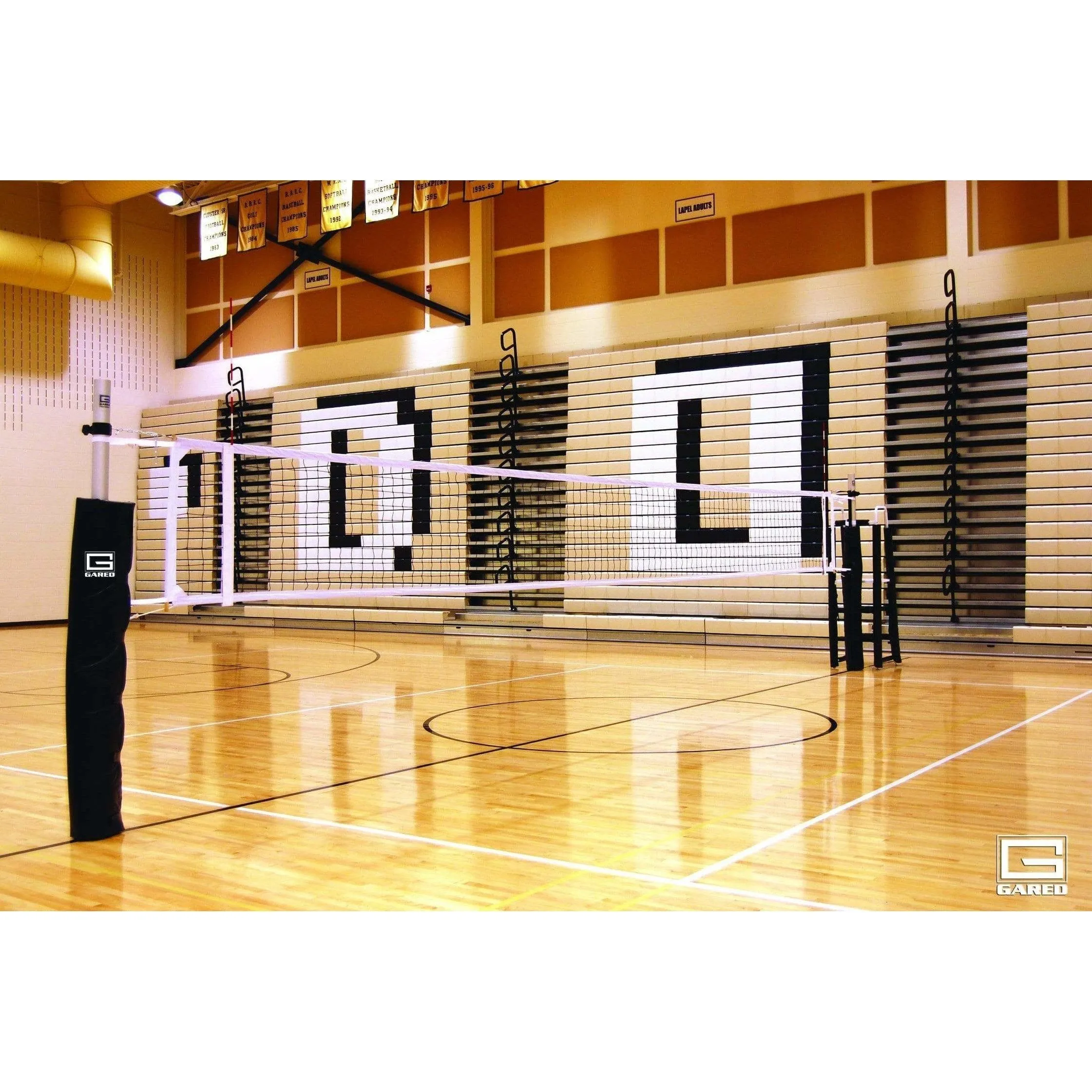 Gared Rallyline Scholastic 3-1/2" OD Telescopic One-Court Volleyball System