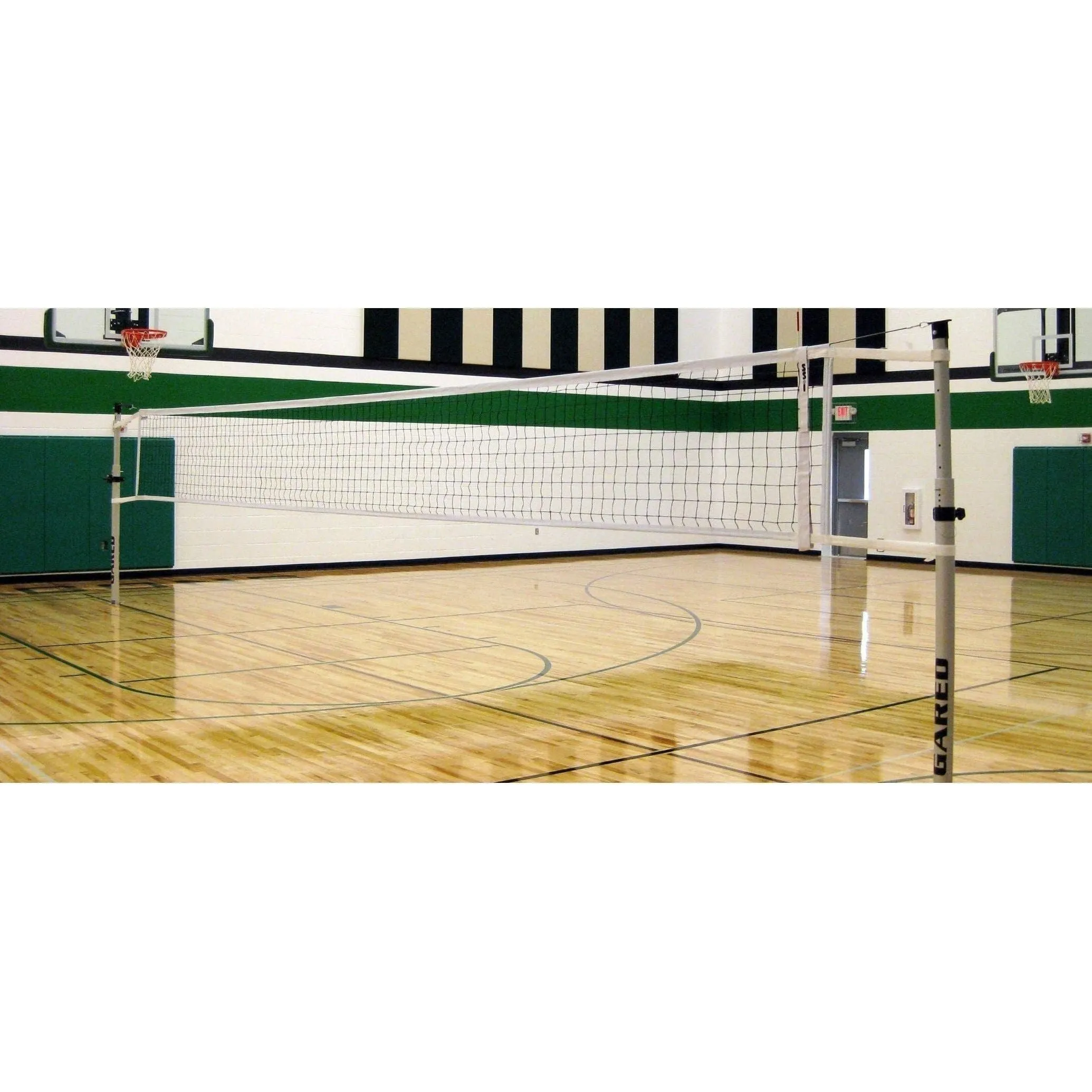 Gared Rallyline Scholastic 3-1/2" OD Telescopic One-Court Volleyball System