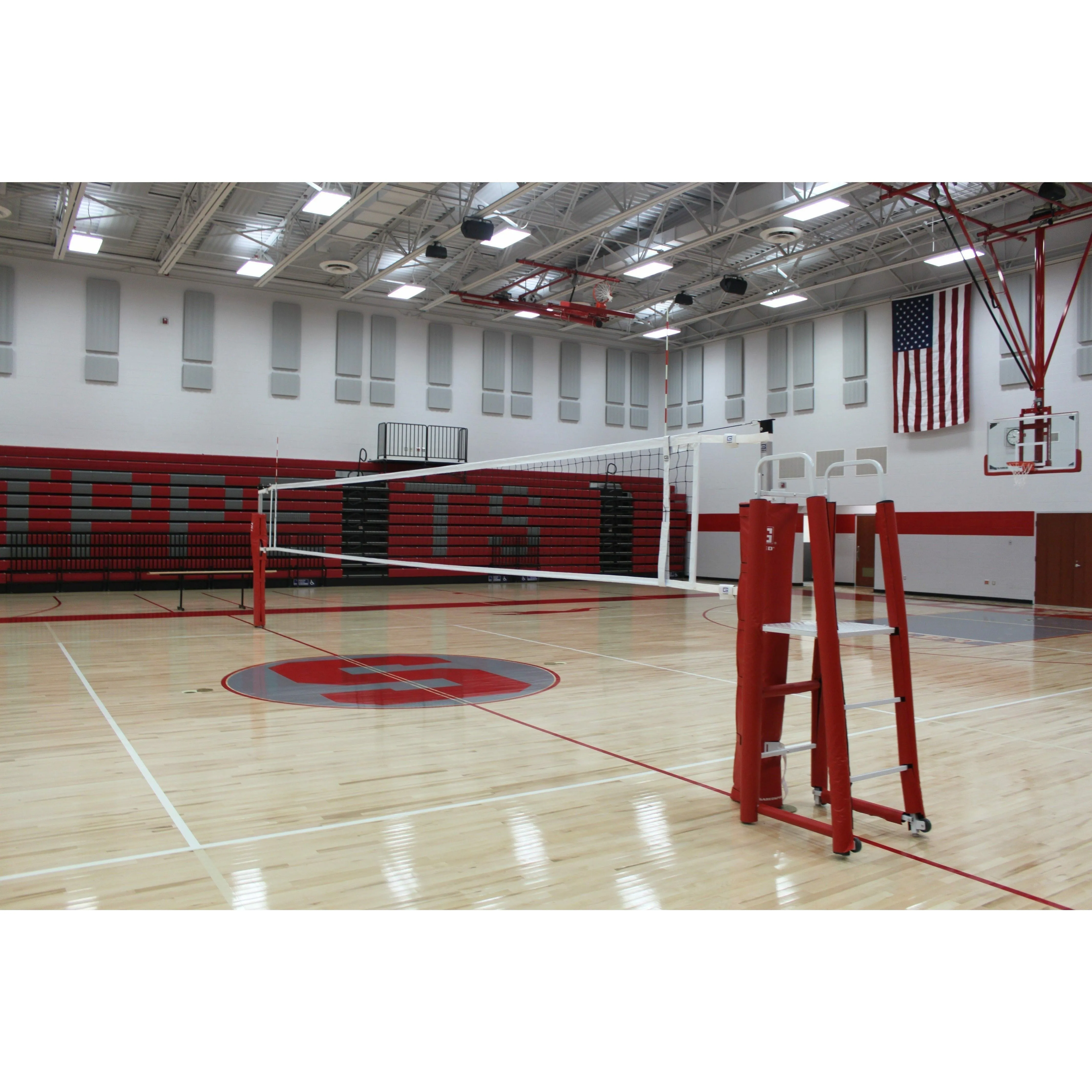 Gared Rallyline Scholastic 3-1/2" OD Telescopic One-Court Volleyball System