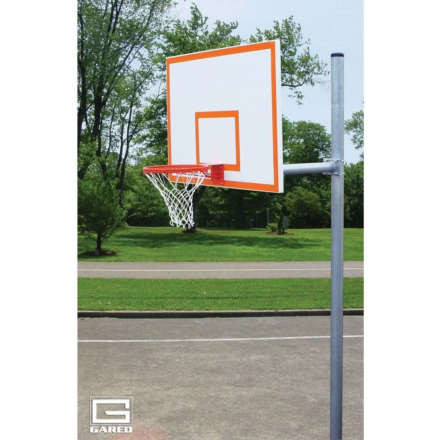 Gared Standard Duty 4-1/2" O.D. Adjustable Straight Post Basketball Package PK4551