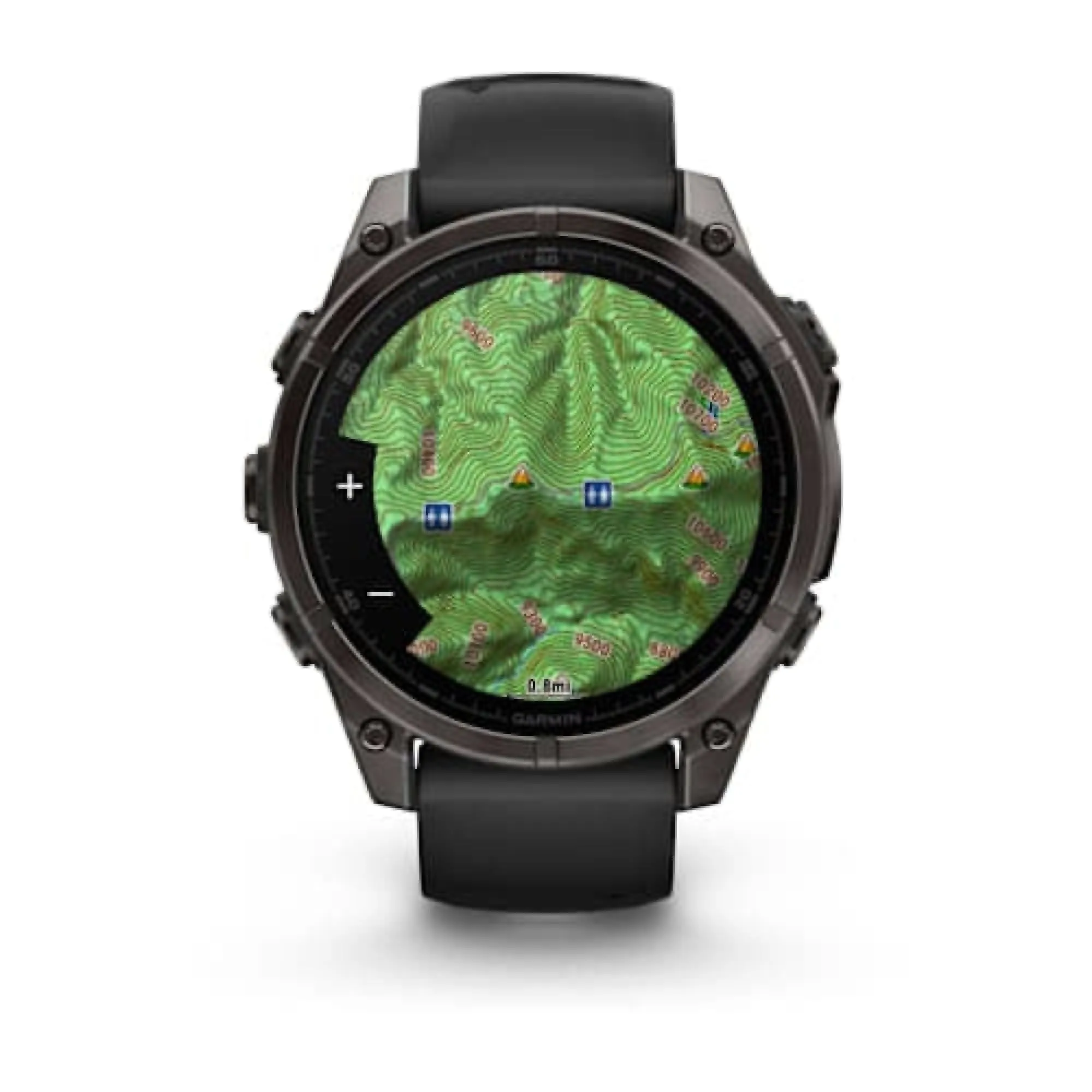 Garmin fenix 8 Smartwatch - 47mm AMOLED Sapphire Carbon Gray DLC Titanium BLK/Pebble Gray Silicone