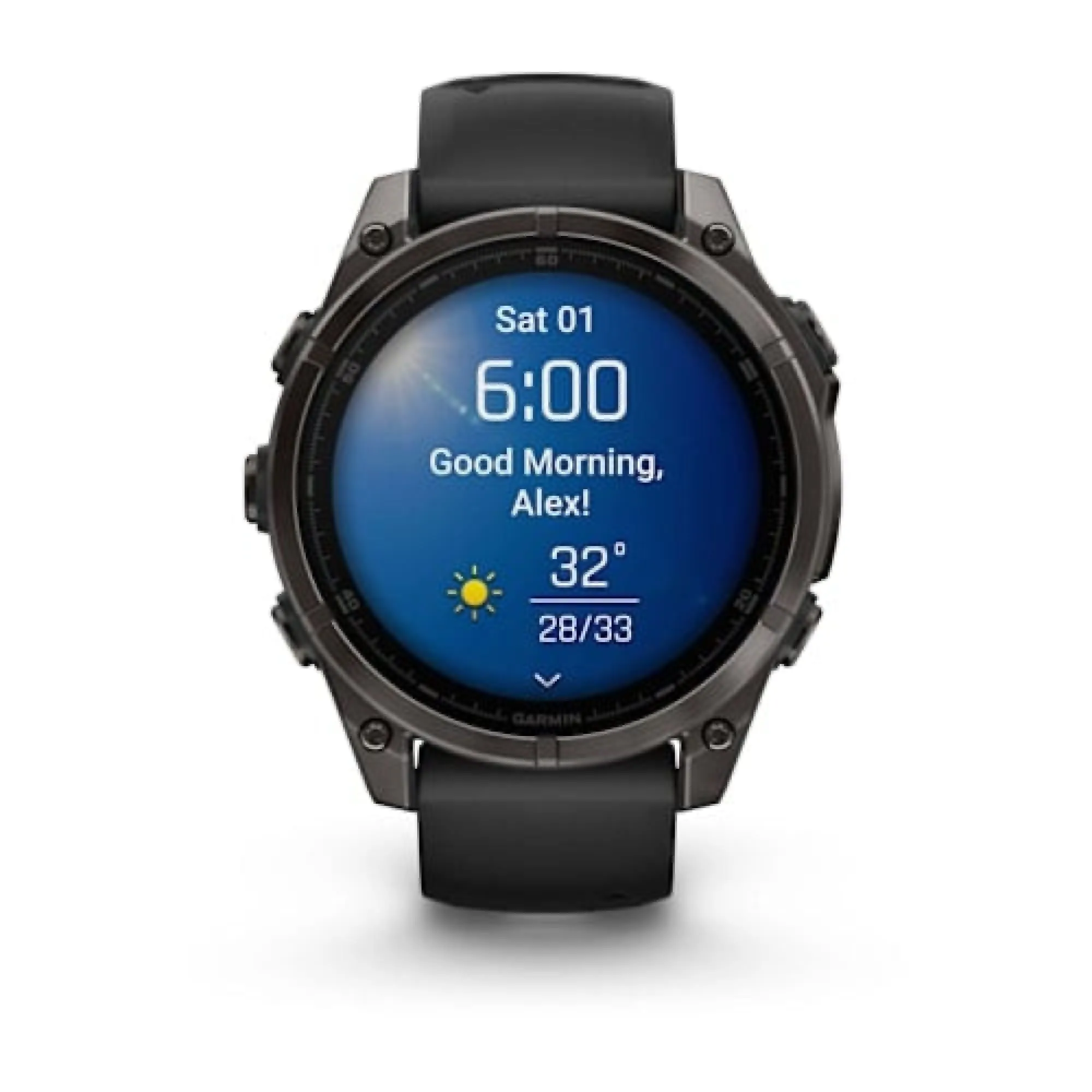 Garmin fenix 8 Smartwatch - 47mm AMOLED Sapphire Carbon Gray DLC Titanium BLK/Pebble Gray Silicone