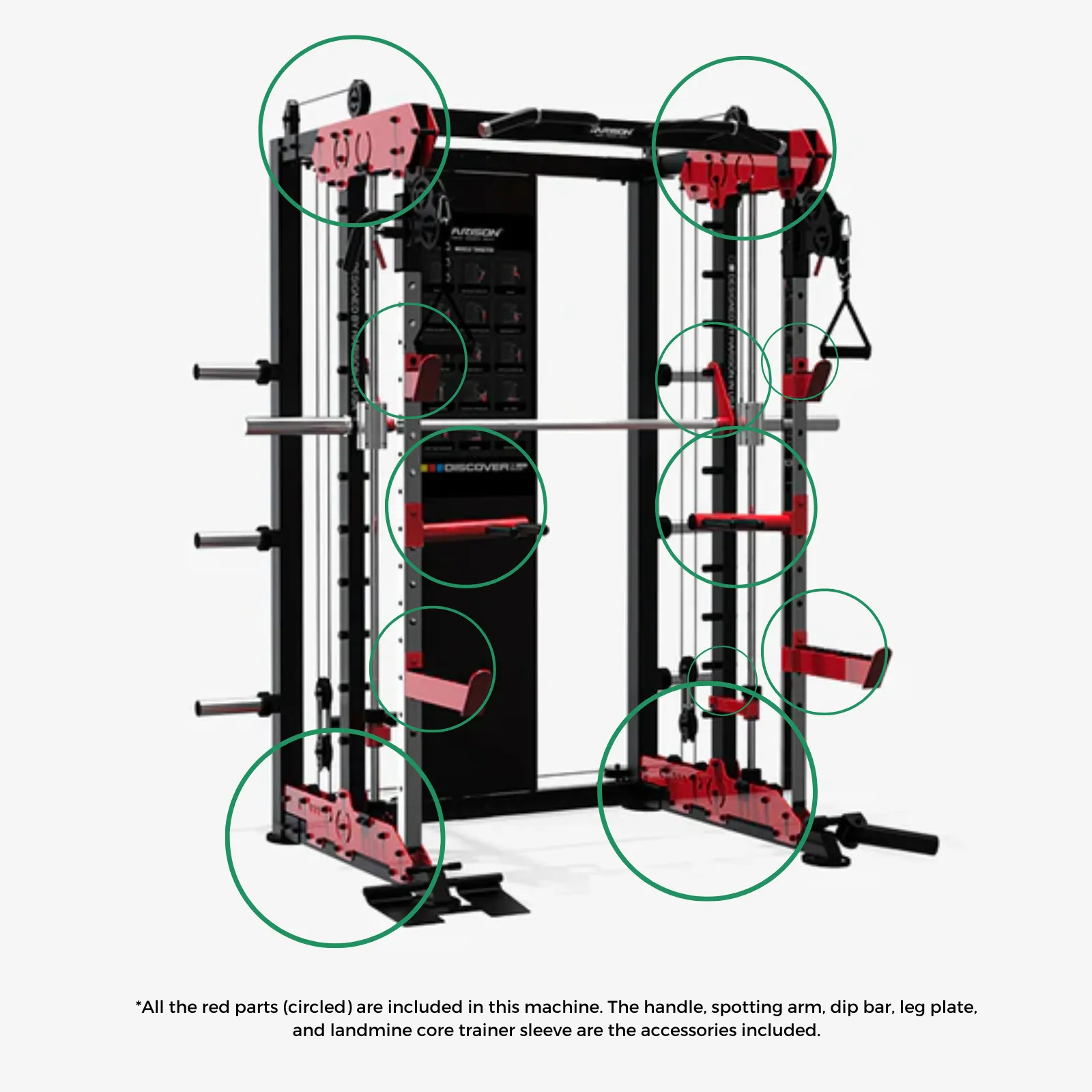 Harison Discover HR-G30816 Plate Loaded Cable Functional Trainer   Smith Machine   Squat Rack
