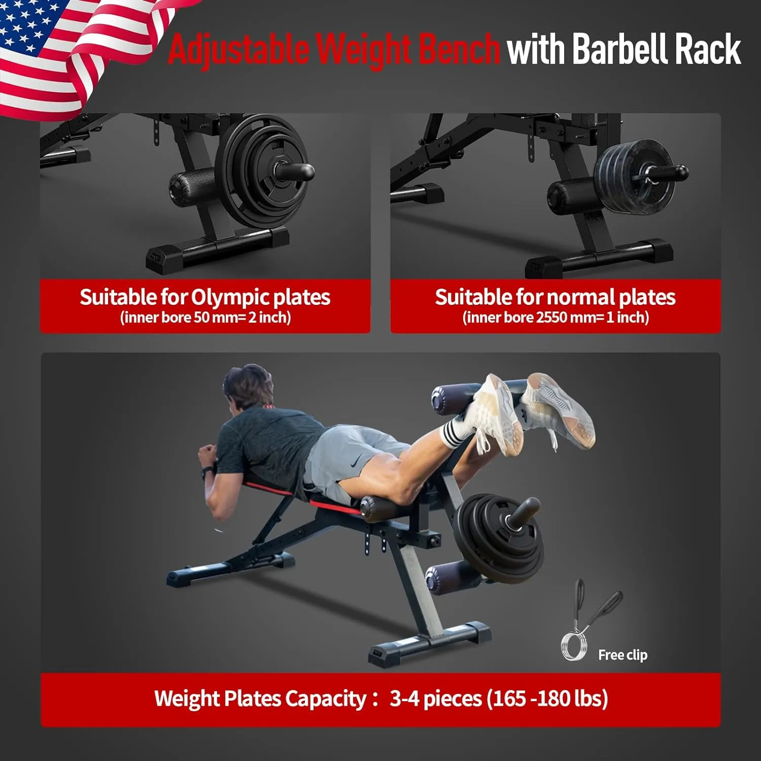 HARISON HR-609 Adjustable Bench with Leg and Arm Curl Attachments