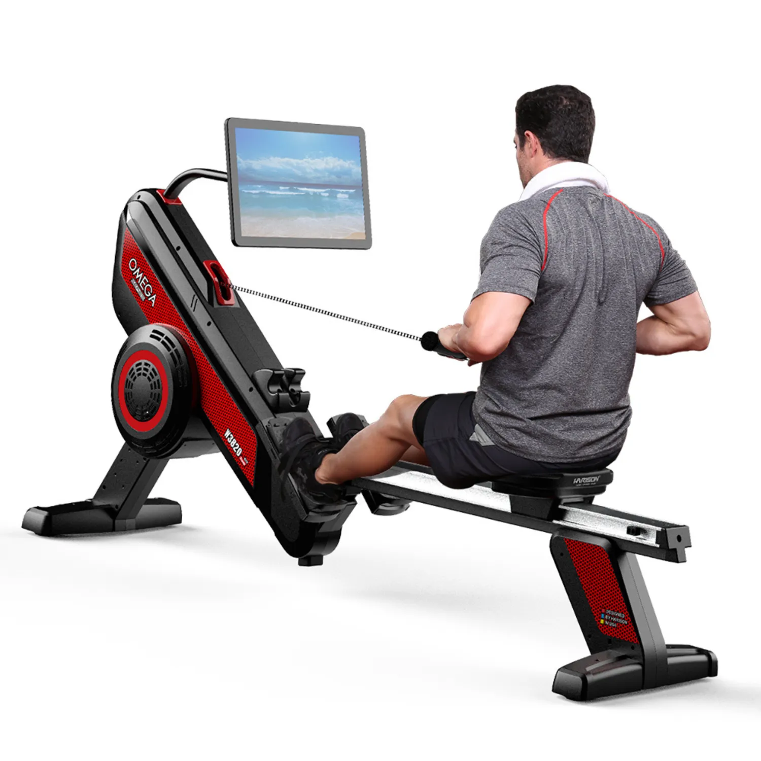 Harison Omega HR-W3820Track Commercial Rower - Touch Screen Console