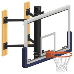 Jaypro Basketball System Wall-Mounted Shooting Station (Indoor) 72 in. Glass Backboard WMSS