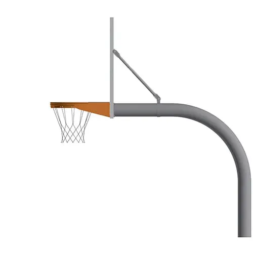 Jaypro Gooseneck Basketball System (4-1/2" Pole with 4' Offset) 72"W x 42"H Steel Backboard