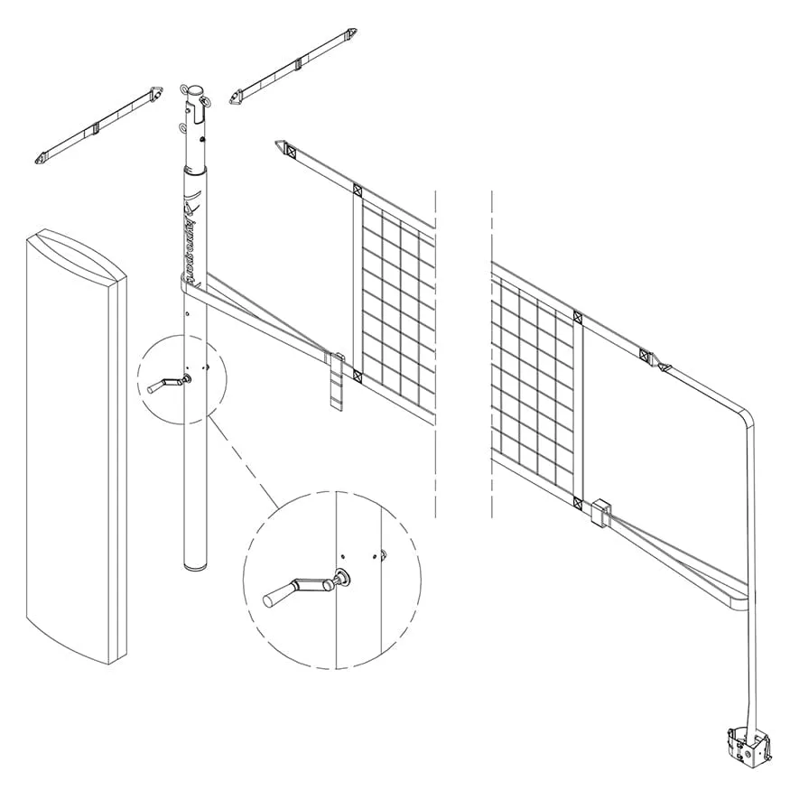 Jaypro PowerLite Volleyball Net Center Upright System