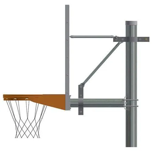 Jaypro Straight Post Basketball System (4-1/2" Pole with 4' Offset) 72"W x 42"H Acrylic Backboard