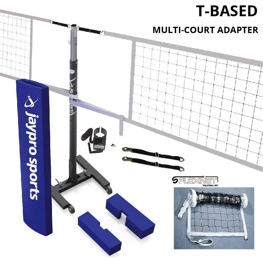 Jaypro T-Base Competition Volleyball Net Center Upright System (FeatherLite Pin-Stop Height Adjust Upright)