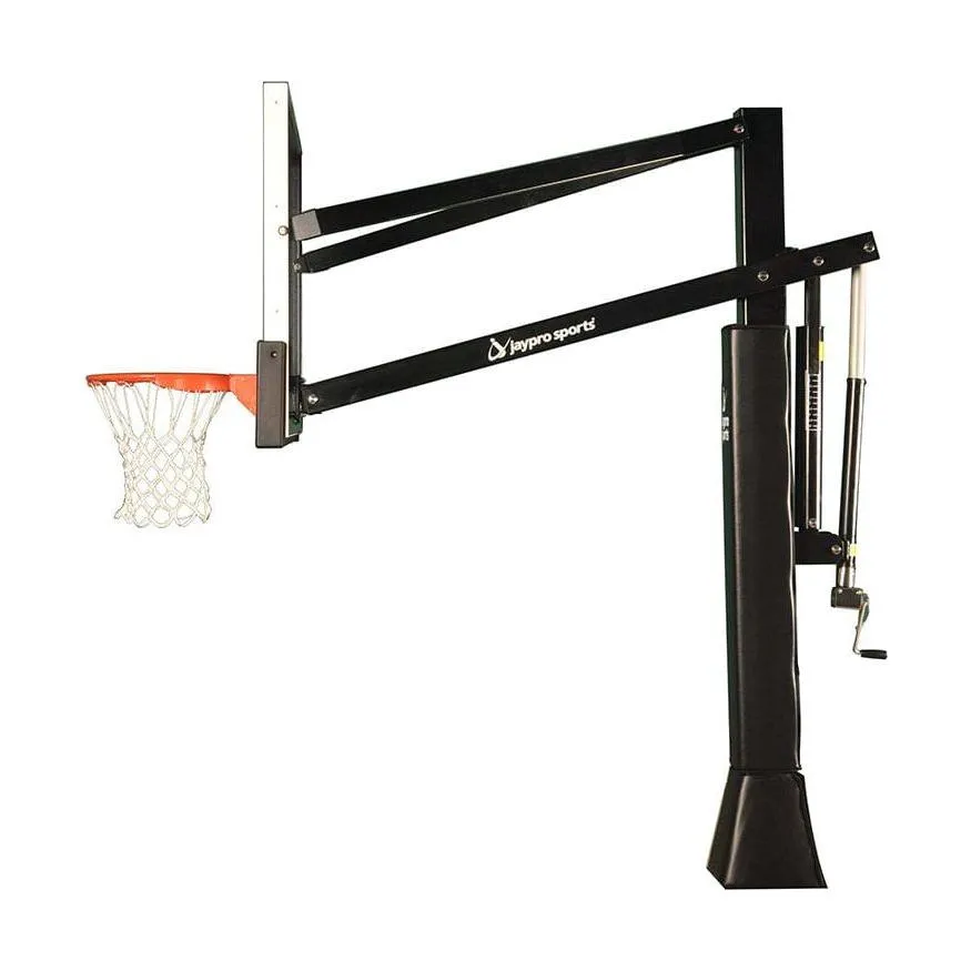 Jaypro Titan Basketball System Adjustable Series 6 in.x 6 in. Pole with 4 ft. Offset 72 in. Backboard CV664A