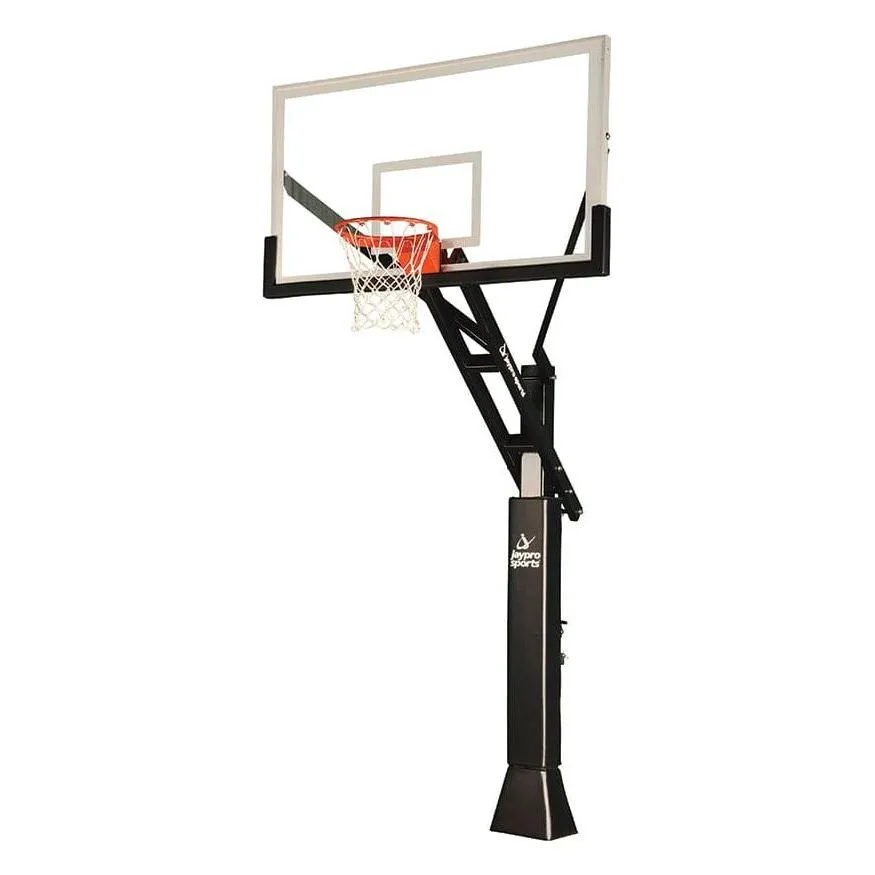 Jaypro Titan Basketball System Adjustable Series 6 in.x 6 in. Pole with 4 ft. Offset 72 in. Backboard CVAC66