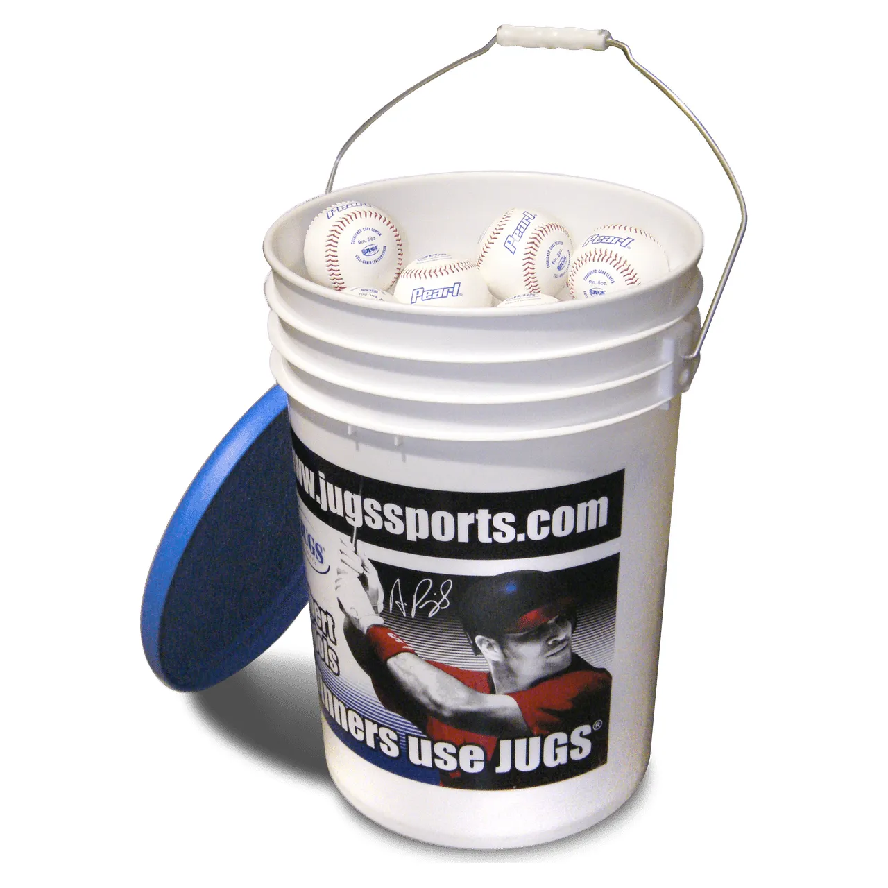 JUGS Bucket of Pearl Pitching Machine Baseballs (4 Dozen) B5210
