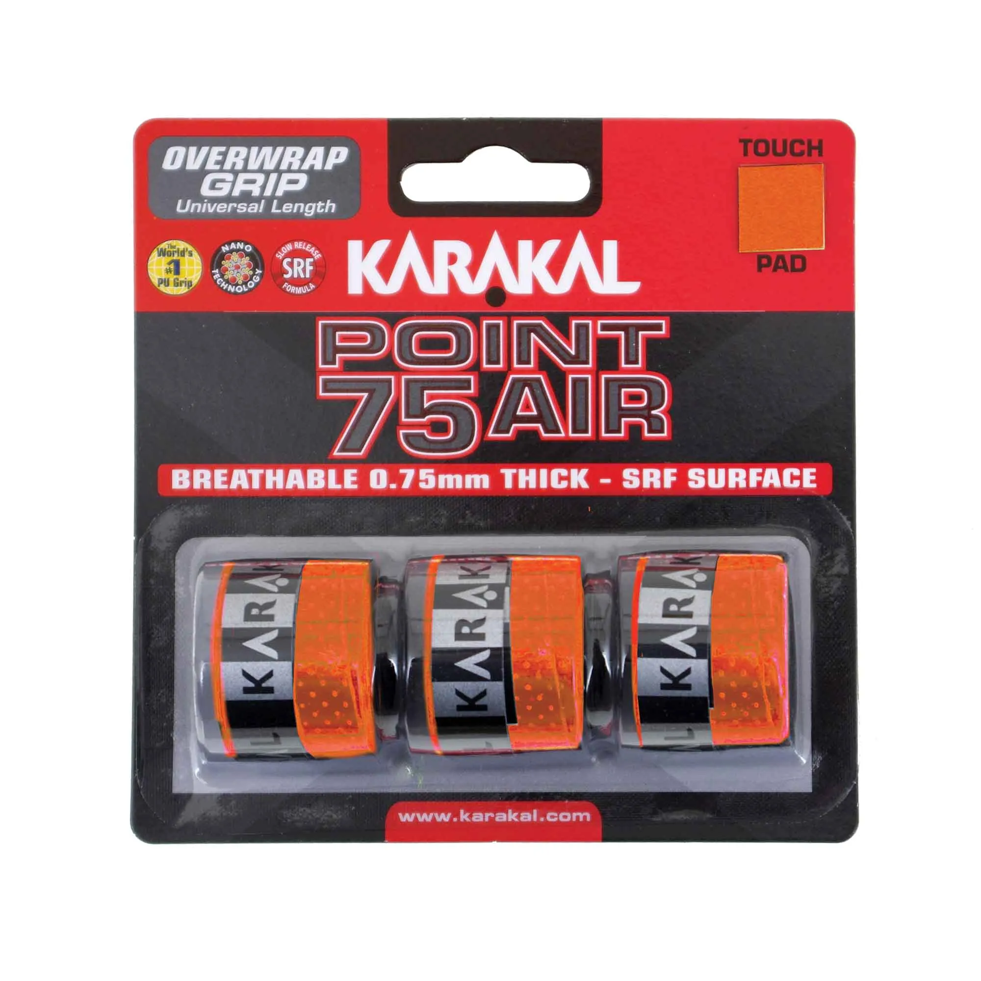 Karakal Point 75 Air Overwrap Grip - Pack of 3
