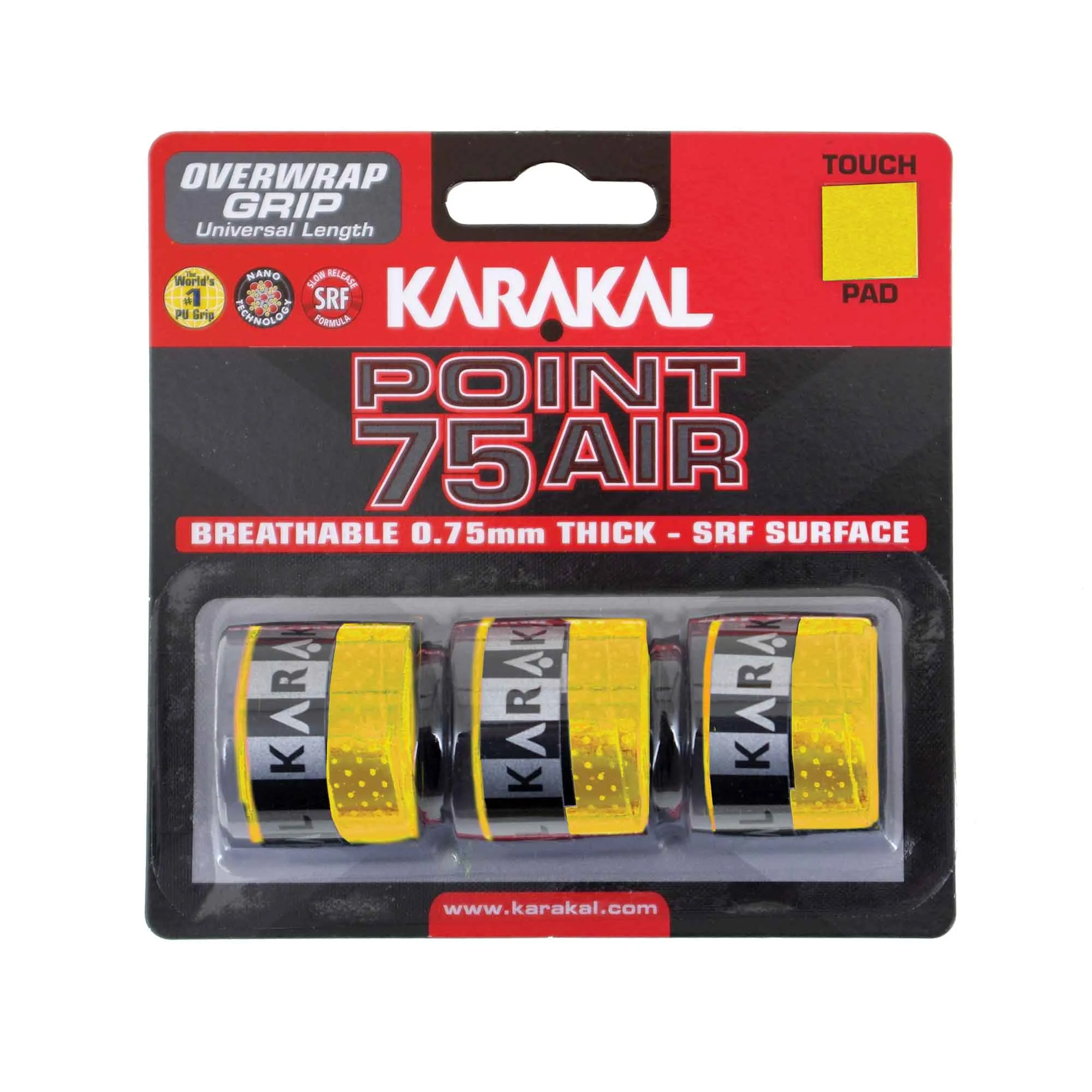 Karakal Point 75 Air Overwrap Grip - Pack of 3