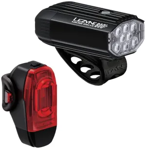 Lezyne Micro Drive 800 /KTV Drive  Headlight/Taillight Set -  Black