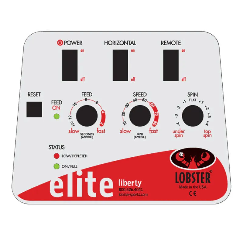 Lobster Elite Liberty Tennis Ball Machine with Remote Control