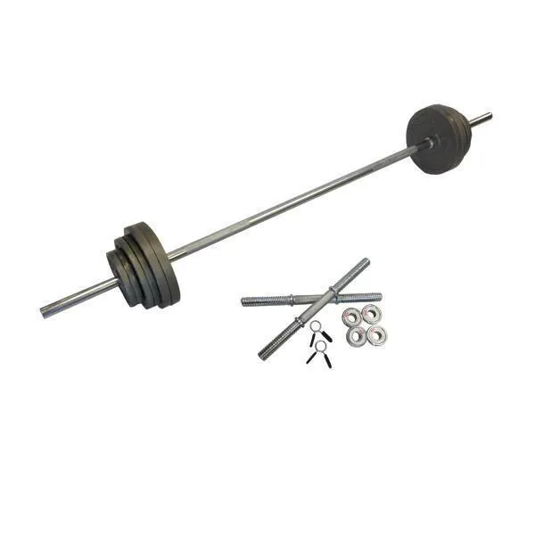 Muscle Motion 48kg Cast Iron Standard Barbell Dumbbell Set