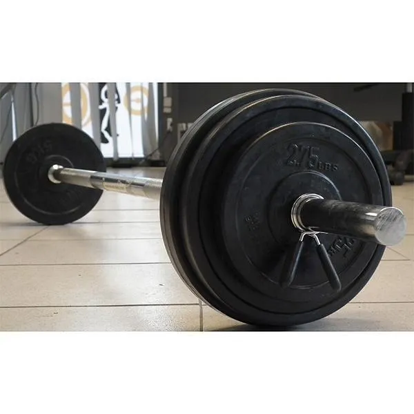 Muscle Motion 7ft Rubber Standard Barbell Package Set