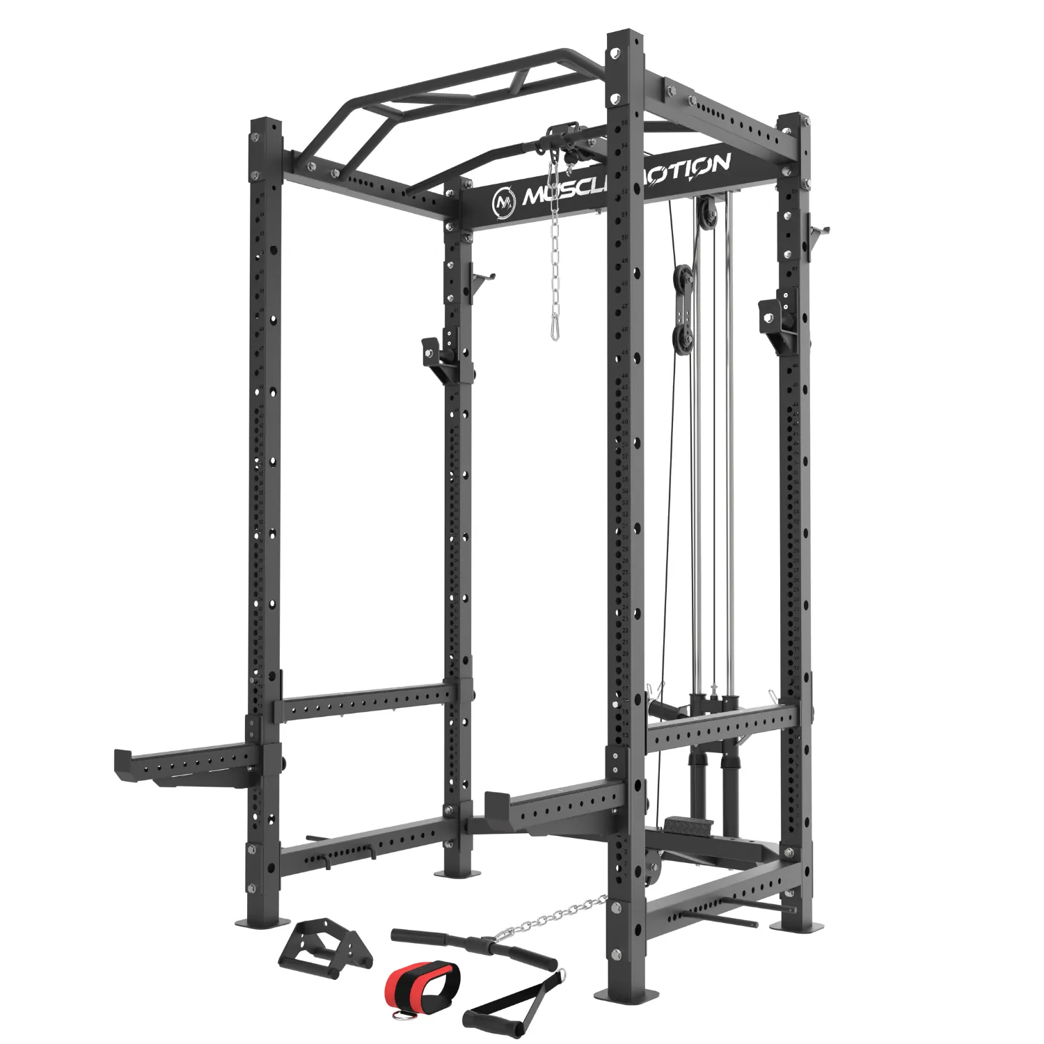 Muscle Motion PR1012 Package - Muscle Motion PR1012 Package - Power Rack inc high low pulley   Bench   Bar   77.5kg Olympic weights