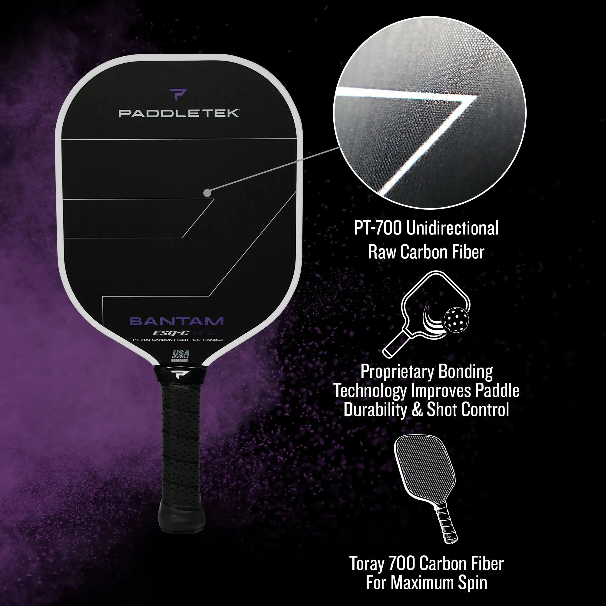 Paddletek Bantam ESQ-C 14.3 mm Pickleball Paddle: Precision, Power, and Control