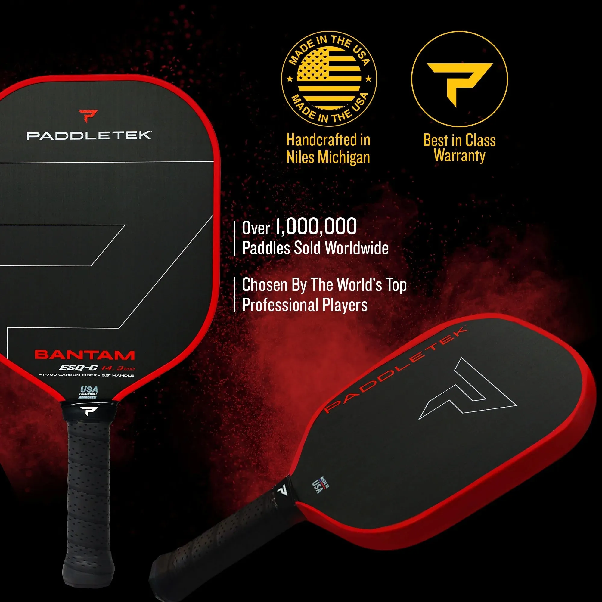 Paddletek Bantam ESQ-C 14.3 mm Pickleball Paddle: Precision, Power, and Control