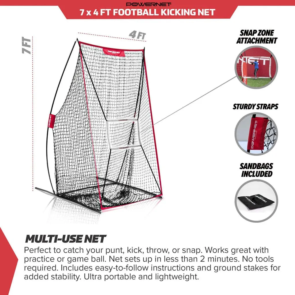 Powernet Sideline Trainer 7 x 4 FT Football Kicking Net 1198