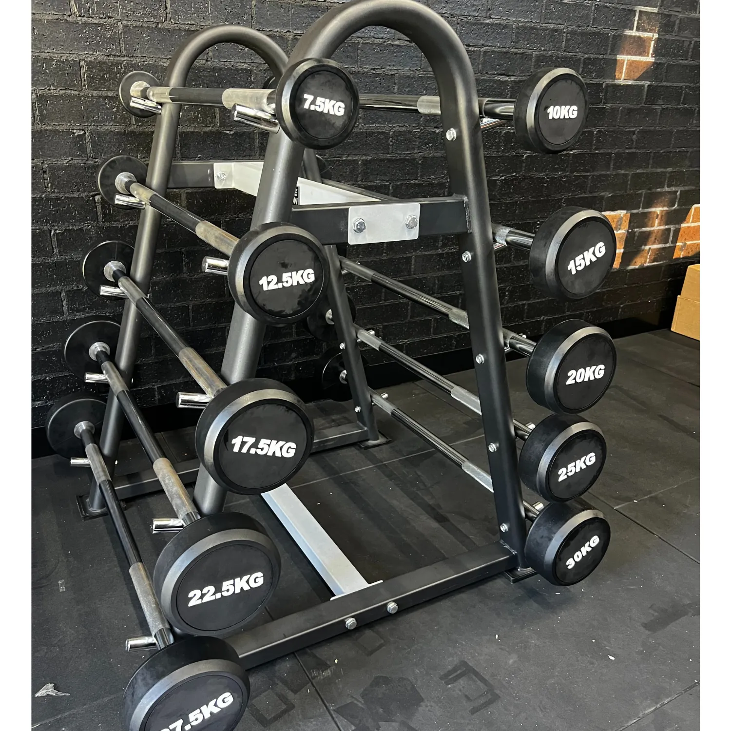 PU Fixed Straight Barbell Set 7.5kg - 30kg   Rack