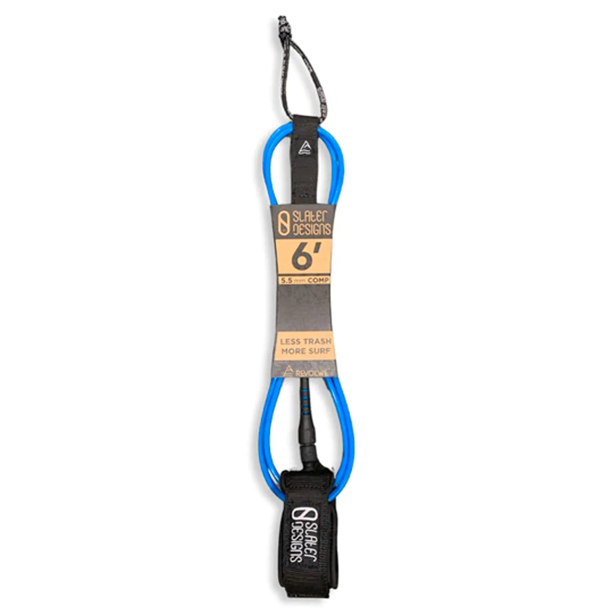 Slater Designs Comp Surfboard Leash - 6'/Blue/Black