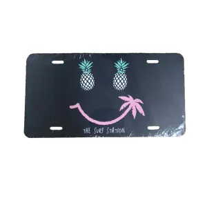 Surf Station License Plate - Pineapple Grin
