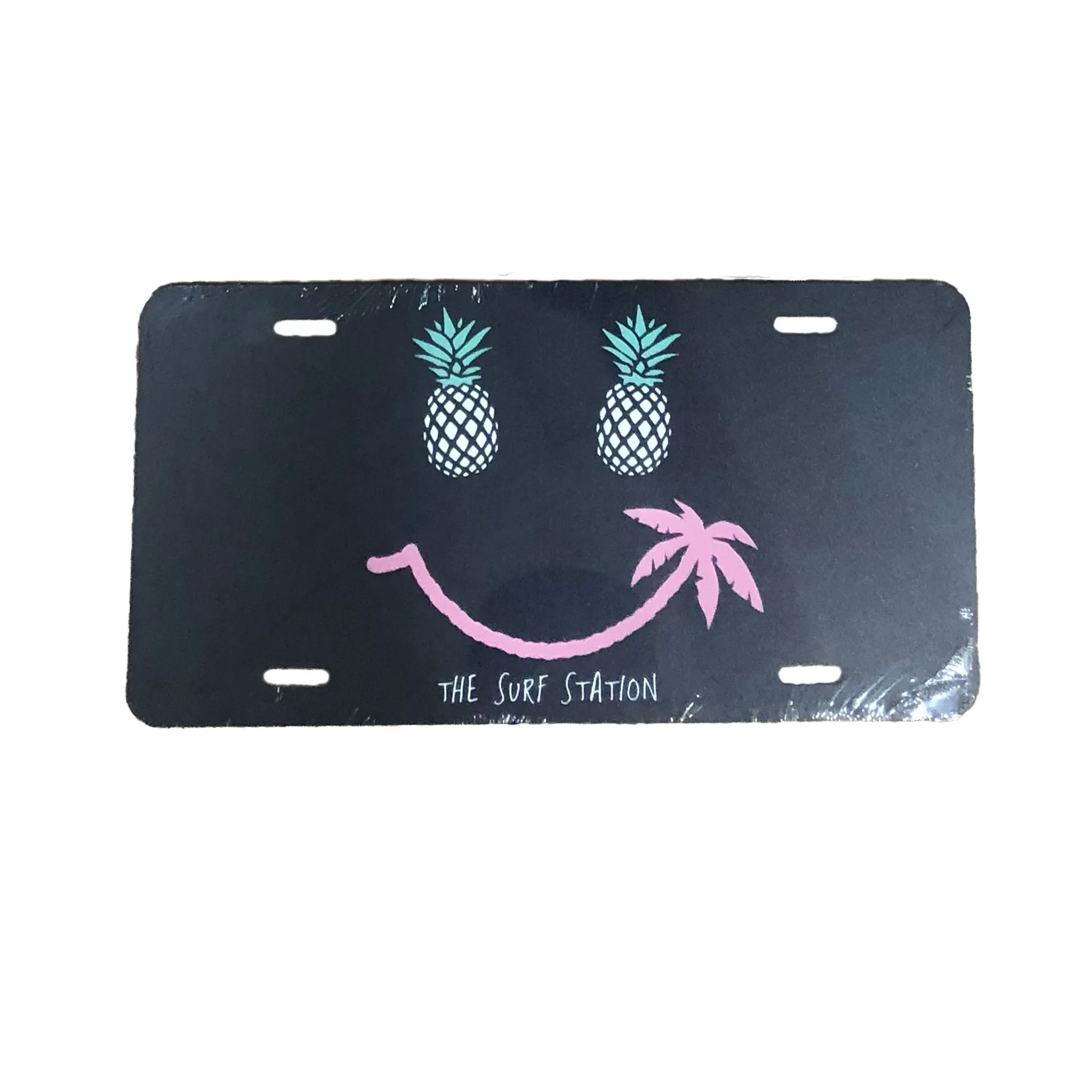 Surf Station License Plate - Pineapple Grin