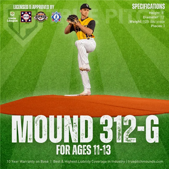 True Pitch 312-G 8 Little League Baseball Portable Pitching Mound