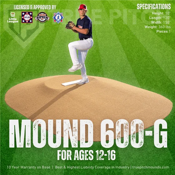 True Pitch 600-G 10 Senior League Baseball Portable Pitching Mound