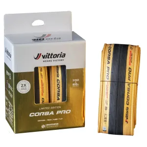 Vittoria Corsa Pro G2.0 Tire Double Pack Folding 700x28 Gold