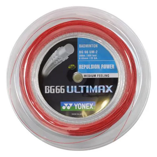 Yonex BG66 Ultimax Badminton String - 200m Reel